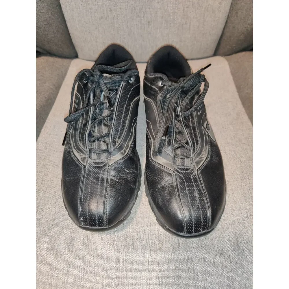 Men's Nike Air TAC Black Leather Golf Shoes Size 9.5